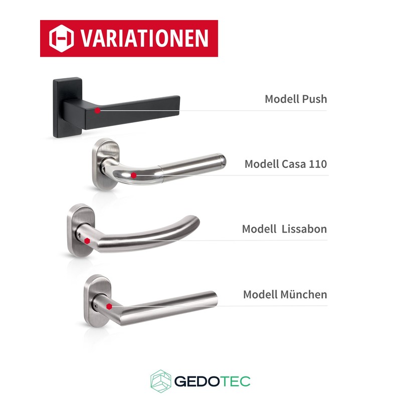 Gedotec Cuba Door Handle Set Garden Gate Door Fitting Stainless