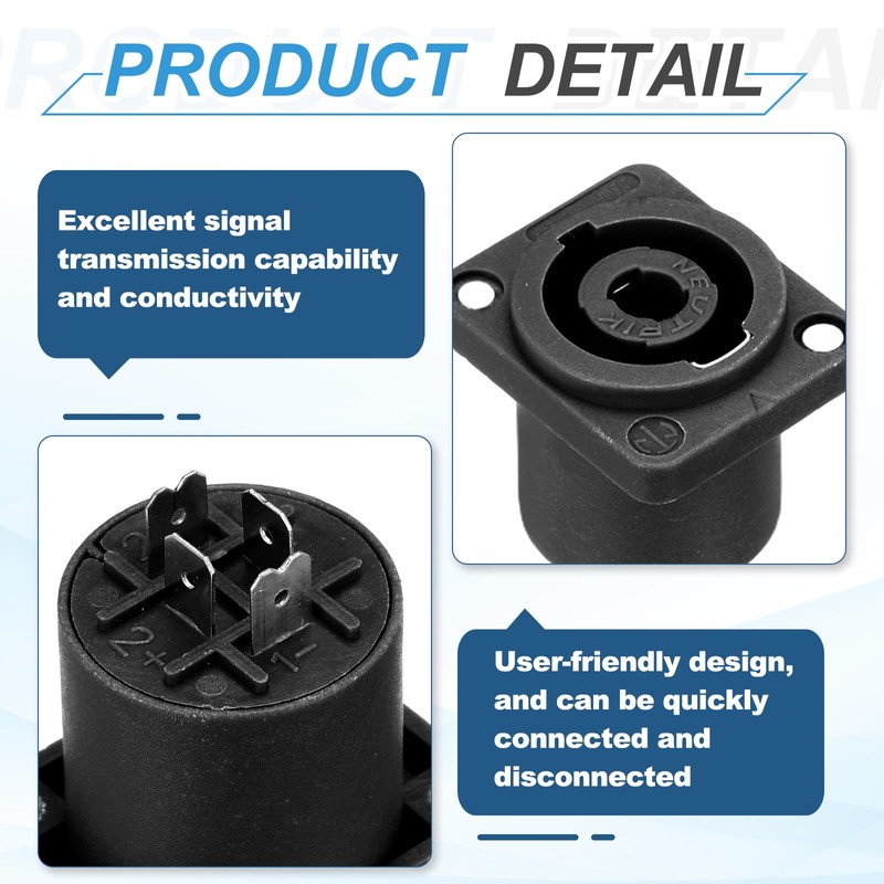 MECCANIXITY 2pcs 4 Pole Speaker Jack Twist Lock, NL4 Connector