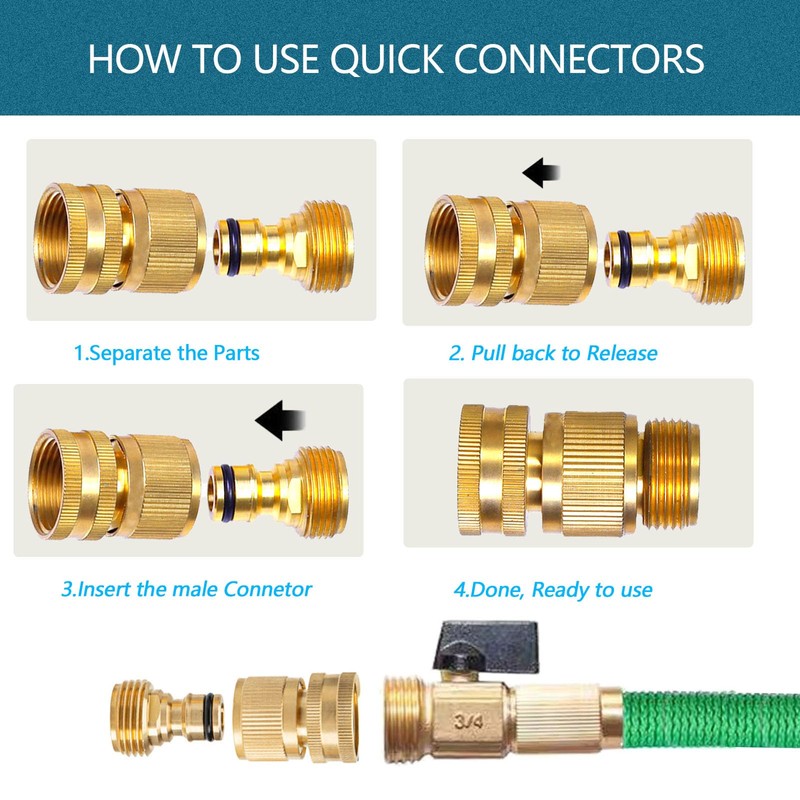 Aidarmoll Garden Hose Quick Connect, Brass Hose Quick Connect fittinging,