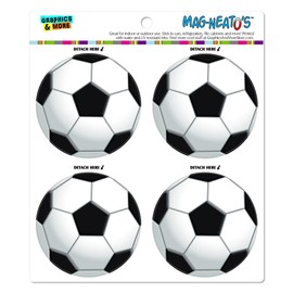 Soccer Ball Football Automotive Car Refrigerator Locker Vinyl Magnet Set
