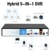 TOWODE 4CH Security Camera System 1080P 4-Channel Hybrid 5-in-1 DVR