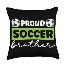 Soccer Bro Soccer Player's Brother Proud Soccer Player Brother Throw Pillow, 18x18, Multicolor