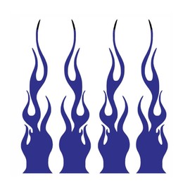 4 Pack 15CM/6Inch Flame Reflective Vinyl Sticker Decal for Car Track Vehicl Motorcycle Bike Skateboard Laptop DIY Decoration (Blue)