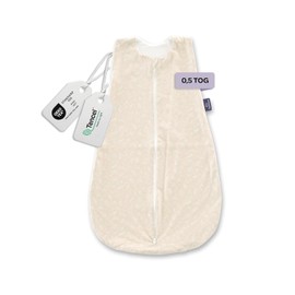 TRÄUMELAND Baby Summer Sleeping Bag Garden, 0.5 TOG, Lightweight, Breathable Baby Sleeping Bag Made of 100% Cotton for Hot Summer Nights, Oeko-Tex 100 Certified, Non-Toxic & Skin-Friendly