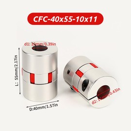 10mm to 11mm Plum Flexible Shaft Coupling, Diameter 40mm Length 55mm Aluminium Motor Connector Flexible Spider Coupler for 3D Printer CNC Machine Servo Stepped Motor