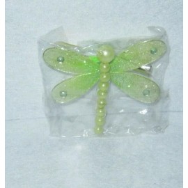 Unbranded Crafts or Ornament - Lot of 3 - Green Dragonfly With Pearls & Gems (w/clip)  New