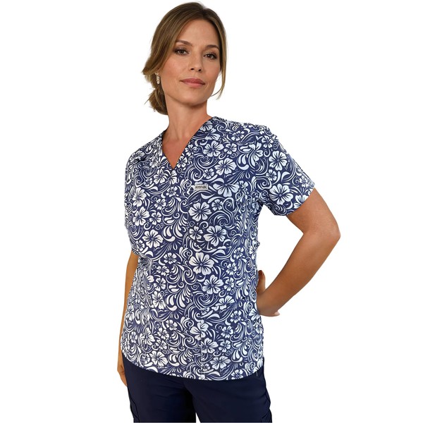 IRONIK Scrubs Professional Grade Womens Scrub Top with 3 Pockets,