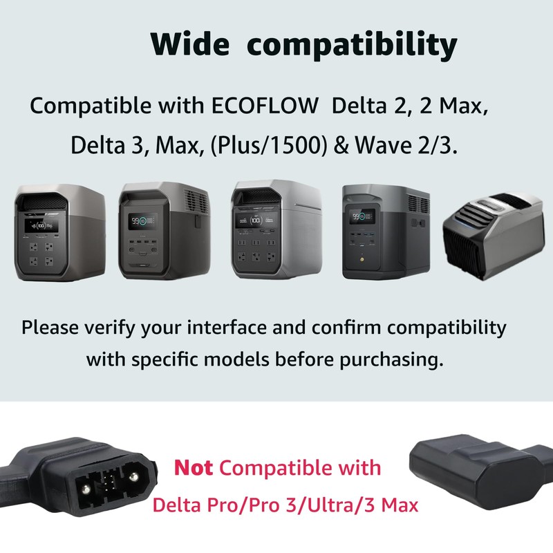 XT150 Extra Battery Connection Cable Compatible with EcoFlow Delta Max,