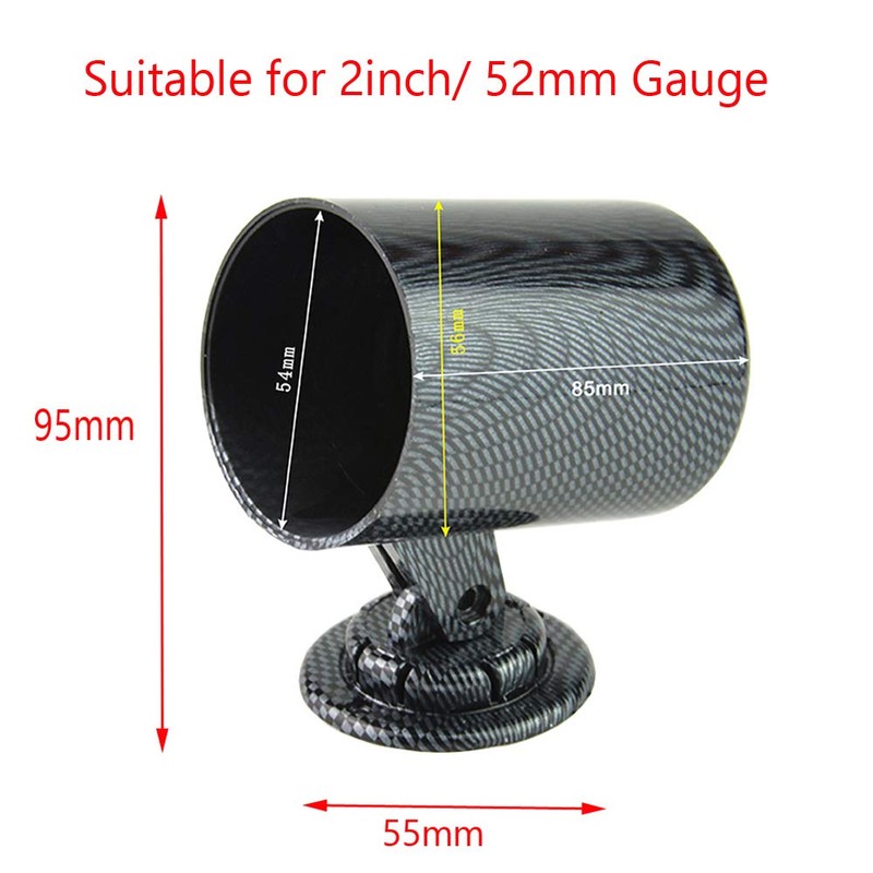 Mintice 2" 52mm Universal Carbon Fiber Single Hole Dashboard Cup