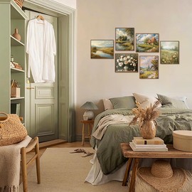 Dazzlewall Vintage French Country Wall Decor Poster Rustic Botanical Wall Poster for Farmhouse Living Room Bedroom 8x10 in Unframed Set of 6