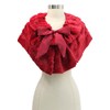 Black Plush Faux Fur Sequin Caplet With Satin Bow Red