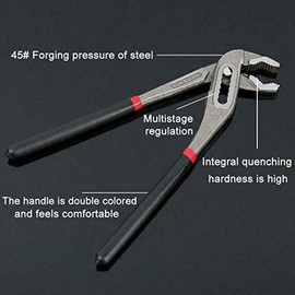 SUPERTOOL Pipe Pliers 12" Groove Joint Plier Adjustable Groovelock Plier with Non-Slip Handle for Nuts Bolts Pipe & Fittings