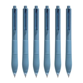 Craftsboys Gel Pens 0.5mm, Black Ink, Quick Drying, 6 Count, Retractable RollerBall Pens (Blue)