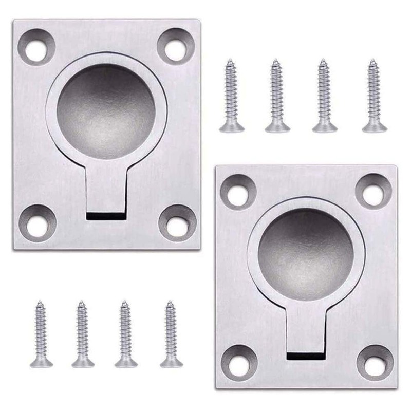 Gasea 2 Packs Flush Ring Pull Handle Hatch Locker Cabinet