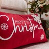 yeshttdy Merry Christmas Pillow Covers 12x20 Inch Embroidery Snowflake Xmas