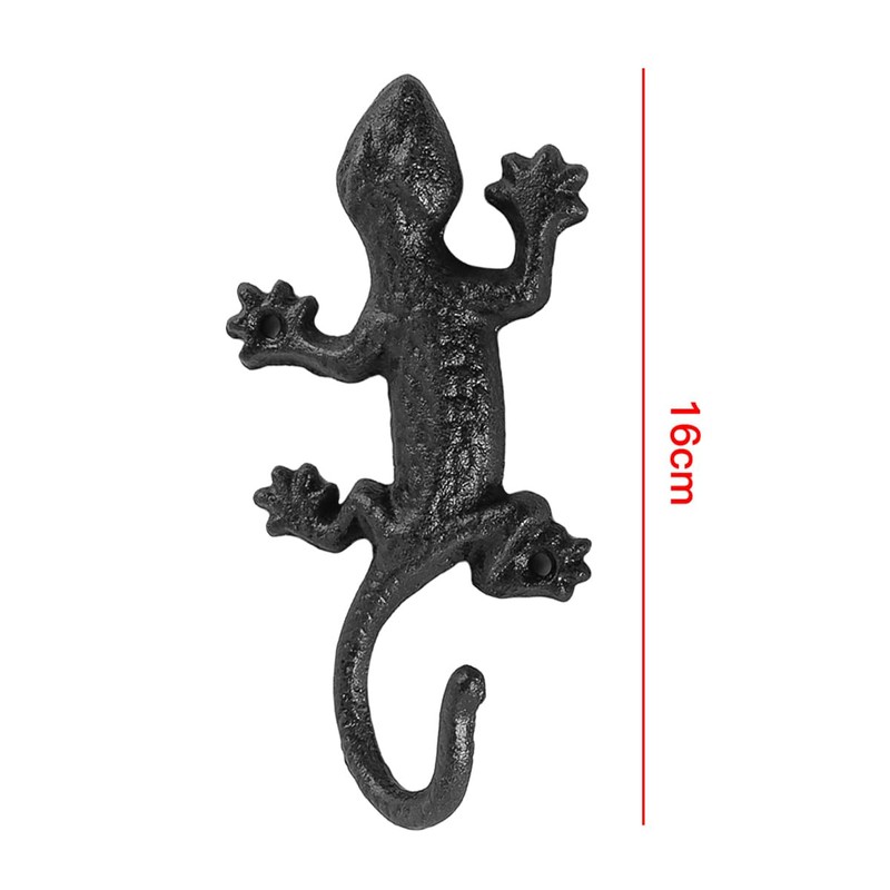 Sarini 3pcs Gecko Coat Hook Cast Iron Gecko Wall Hook