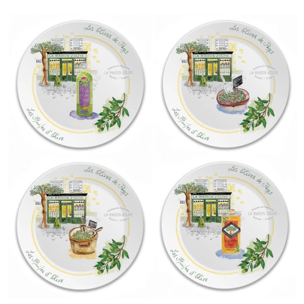 Sisson Imports MAISON D'OLIVE HORS D'OEUVES / DESSERT PLATES, SET