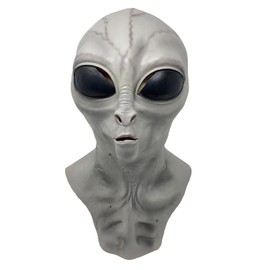 Rubber Johnnies Grey Alien MASK, Latex, Adult One Size, Fancy Dress Accessory, Full Head