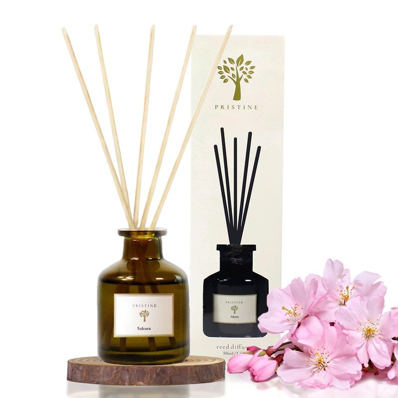 PRISTINE Sakura Reed Diffuser for Home | Cherry Blossom Flower