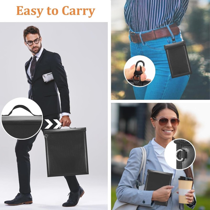 5 Pack Faraday Bags with Handle, Large Faraday Cage, Anti-Tracking