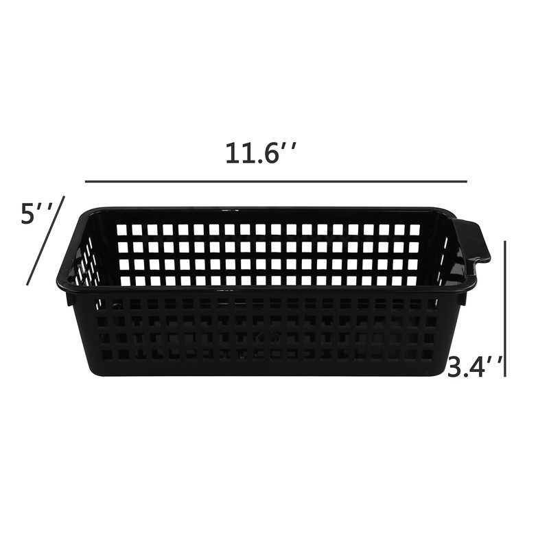 Begale Black Small Plastic Storage Baskets, 11.6"L x 5"W x