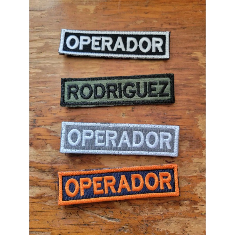 Parche Portanombre Personalizado Varios Colores Velcro