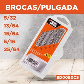 BLACK+DECKER BD0090CS Juego de Brocas p/Concreto 5 piezas
