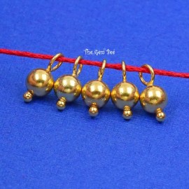 4mmx8.5mm 18k Solid Yellow Gold Handmade Ball With Granulation Point Charms (5)