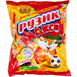 Ruzik, Sweet Corn Puff Sticks, Maxi, 150g/5.9oz - Extruded Snacks in Form of Sticks Powdered by Sugar