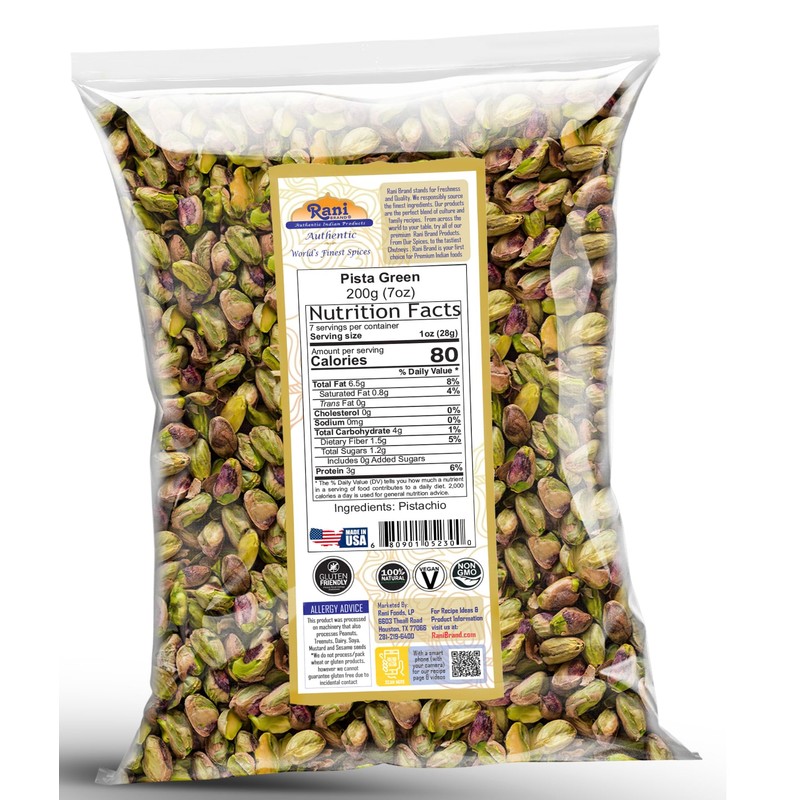 Rani Pista (Pistachio) Green 7oz (200g) ~ All Natural |