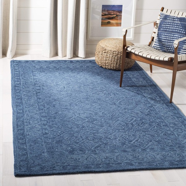 SAFAVIEH Dip Dye Collection Area Rug - 7' Square, Navy