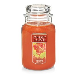 Yankee Candle Autumn Leaves Scented, Classic 22oz Large Jar Single Wick Candle, Over 110 Hours of Burn Time