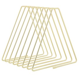 Y YOMA 1 Pack Gold File Folder Racks Triangle Magazine Holder Metal File Organizer for Desk Decorative File Sorter Display Rack for Office Home, 7 Compartments