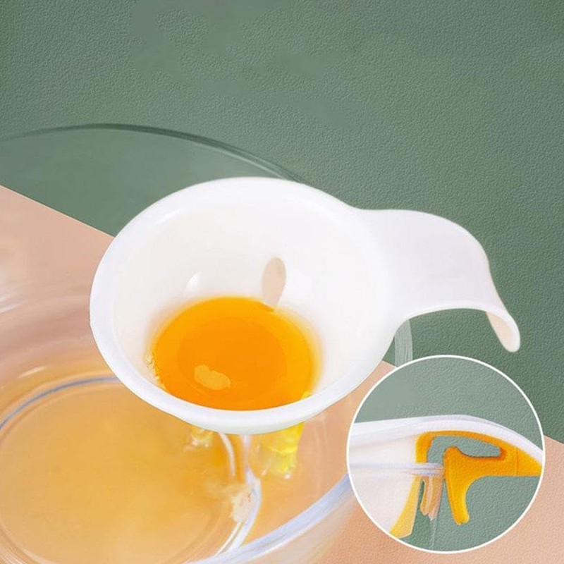 1Pc White Egg White Yolk Separator,Egg Separator for Raw Eggs,Bowl-Clip