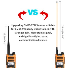 Baofeng GMRS Antenna 15.3inch SMA-Female High Gain Antenna for Baofeng UV-5G Plus UV-5R GM-15Pro UV-9G TD-H8, TD-H3 GMRS Radios Walkie Talkie（Orange）