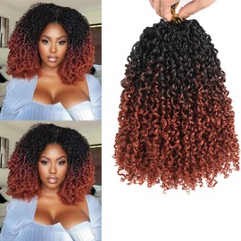 Fovbuty Ombre Ginger Yanky Twists Crochet Hair 10inch 9 Bundles/Lot Yanky Twist Passion Twist Crochet Hair Pre Looped Spring Twist Crochet Hair Kinky Twist Crochet Hair for Women 1B/350# 9pcs
