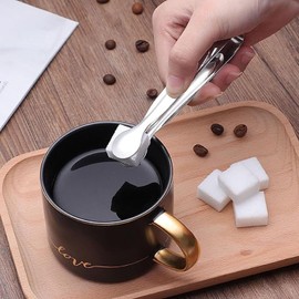 LYSAIMG Mini Sugar Tongs ICS Tongs,6Pcs Small Serving Utensils for Catering, Kitchen Tongs, Stainless Steel Mini Tongs, 4.25Inch Appetizer Tongs for Appetizers,Tea Party, Coffee Bar