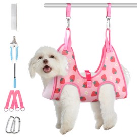 Supet Dog Grooming Hammock, New Small Sling for Nail Trimming, Back Protect Hanging Harness for Claw Care, Dog Nail Trimming Restraint with Thick Fabric