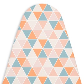 Encasa XO Ironing Board Cover and Pad - Thick 4mm Felt, Heat & Scorch-Resistant, Fits Wide Boards 49"x18", Elastic Bungee Cord Tightening, Easy Fit, Stain-Safe Dye, Triangles