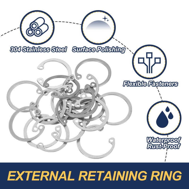 PATIKIL 20 Pcs 24mm ID Internal Retaining Rings E-Clip Snap