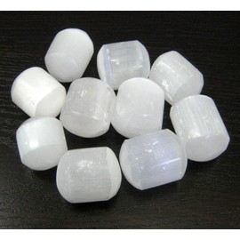crystalmiracle Set of Five Selenite Tumble Stones Crystal Healing Reiki Feng Shui Gift Energy Metaphysical Gemstone Meditation Unisex (White, 1.2 to 1.5 inches approx. each)