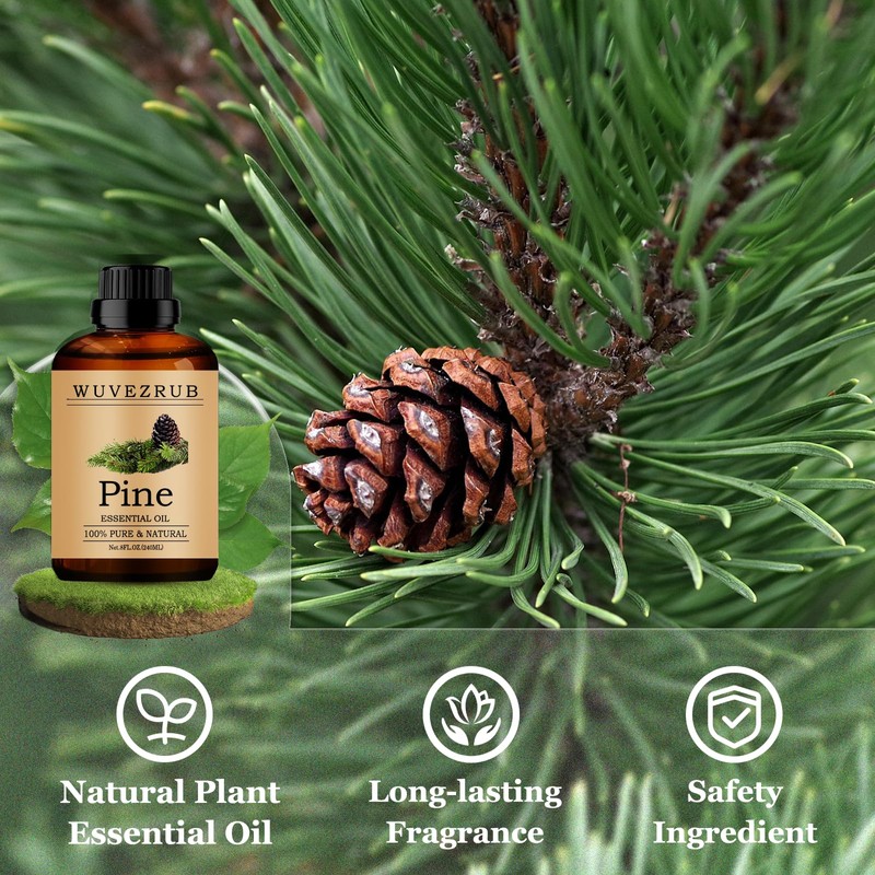 Wuvezrub Pine Essential Oils 240ML, Pure Pine Essential Oil for