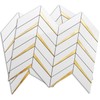DICOFUN 10-Sheet Herringbone Tile Peel and Stick Backsplash, Polished White