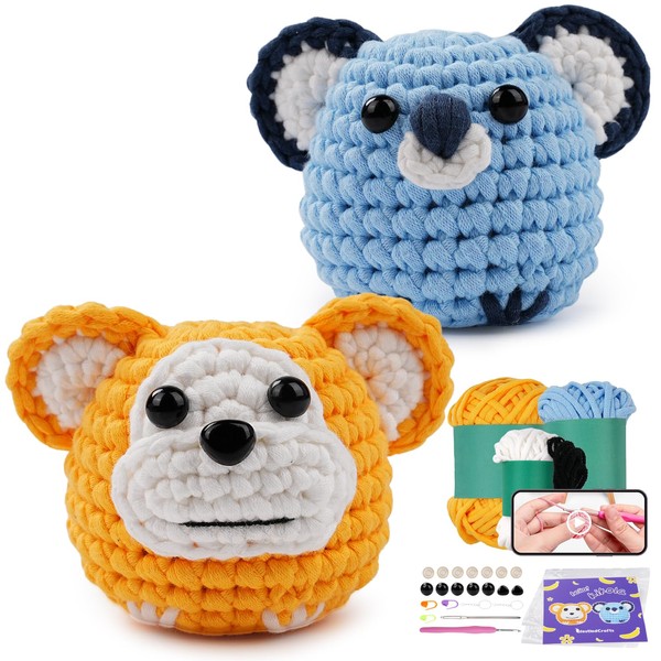 Vanttokeey Crochet Kit for Beginners, Animal Amigurumi Crochet Kits Included,