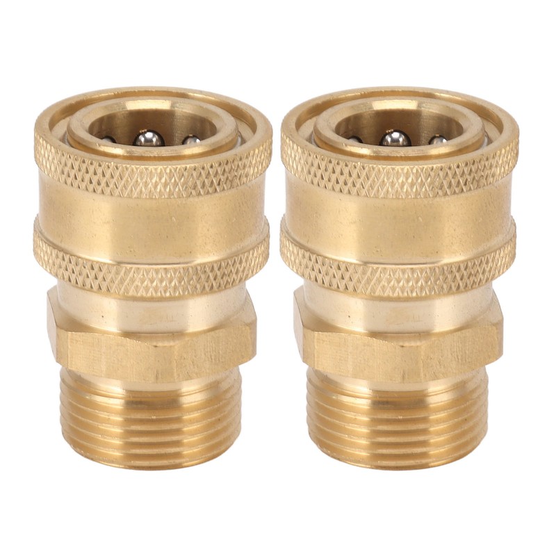 2Pcs Pure Copper M22 High Pressure Washer Fitting Adapter 3/8