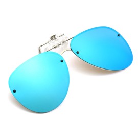 YAMEIZE Polarized Lens Clip on Sunglasses - Anti-Glare Pilot Glasses for Women Men Flip Up Rimless Clip Eyewear Driving Travelling Outdoor…