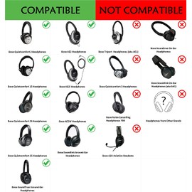 Mizi Professional Ear Pads Cushions Replacement for Bose Quietcomfort Qc2 Qc15 Qc35 Ae2 Ae2I Ae2W Soundlink/Soundtrue Around-Ear with Softer Protein Leather, Noise Isolation Memory Foam - Black Qc25