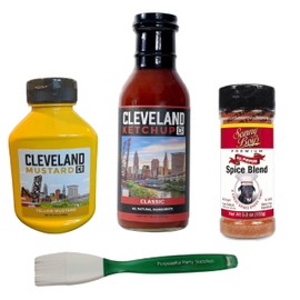 Purposeful Party Supplies Cleveland Gift Condiment Bundle, Ketchup, Mustard and Seasoning Blend, Made in Ohio, Perfect for Food Lovers & Great Gift Idea