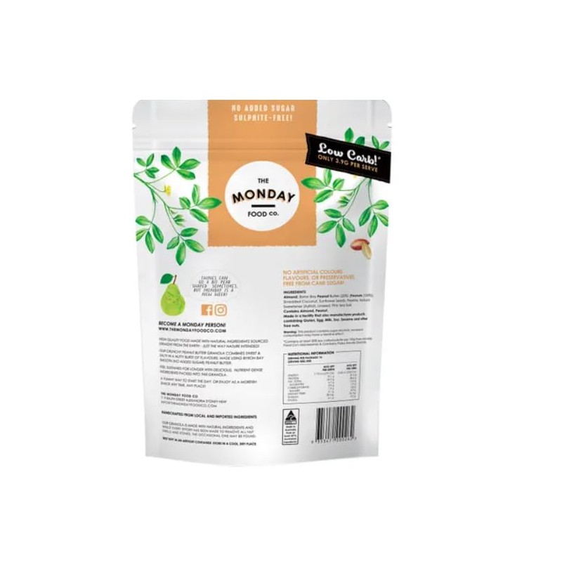 The Monday Food Co. Keto Gourmet Granola Crunchy Peanut Butter,