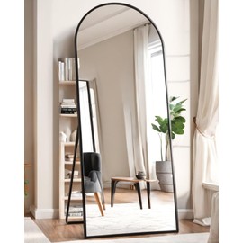 KOMCOTE Arch Mirror Full Length, Floor Length Mirror, Arched Floor Mirror, 71"x27" Wall Mirror Full Length, Black Floor Mirror, Bedroom Mirror Full Length, Stand up Mirror for Living Room, Black